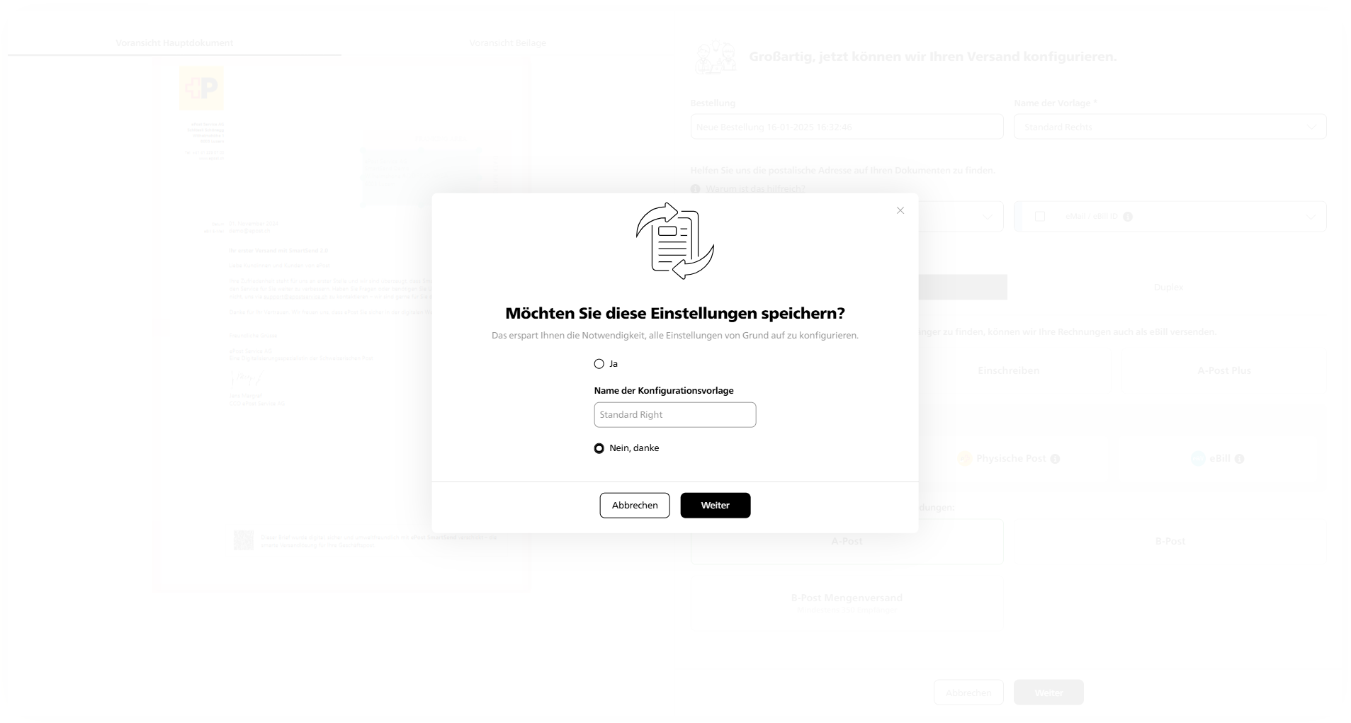 ePost-SmartSend-einstellungen-speichern