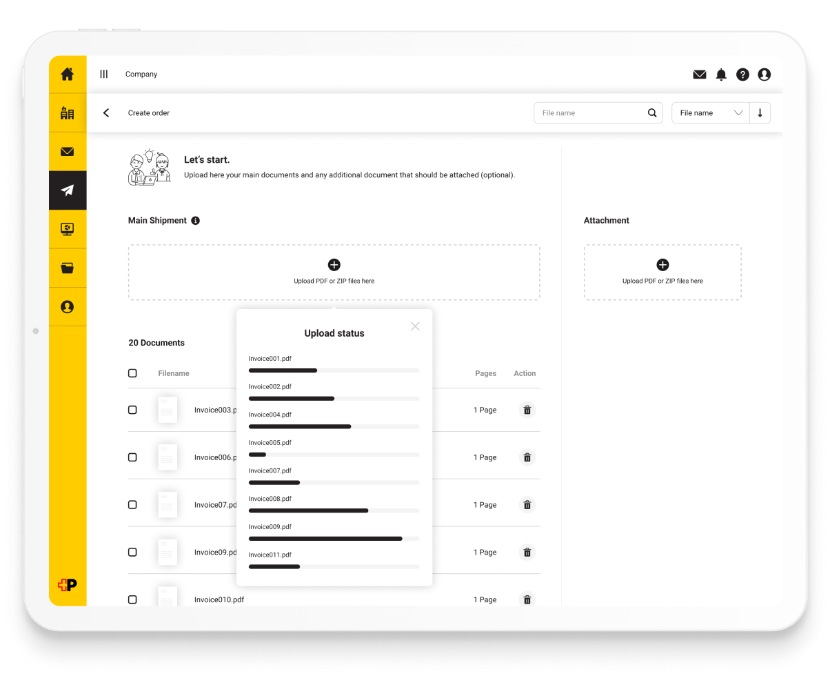 SmartSend settings dashboard