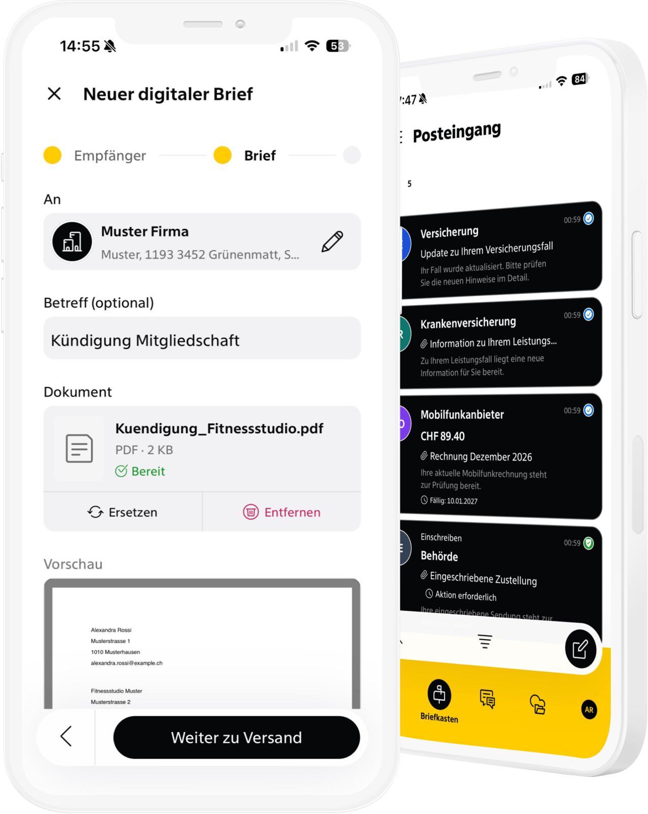 Digitaler Brief versenden