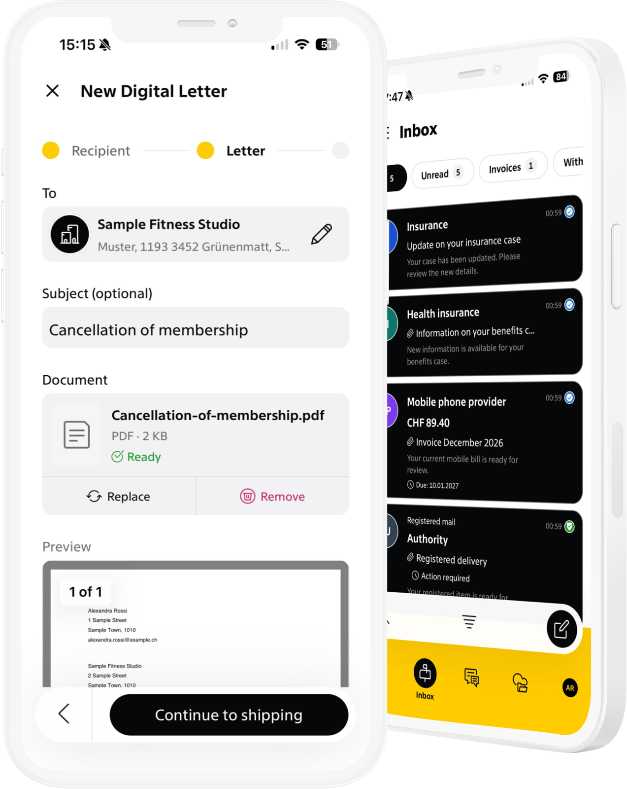 Digital Letter –&nbsp;send via Post-App
