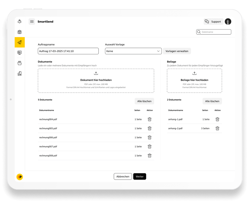 SmartSend - Übersicht