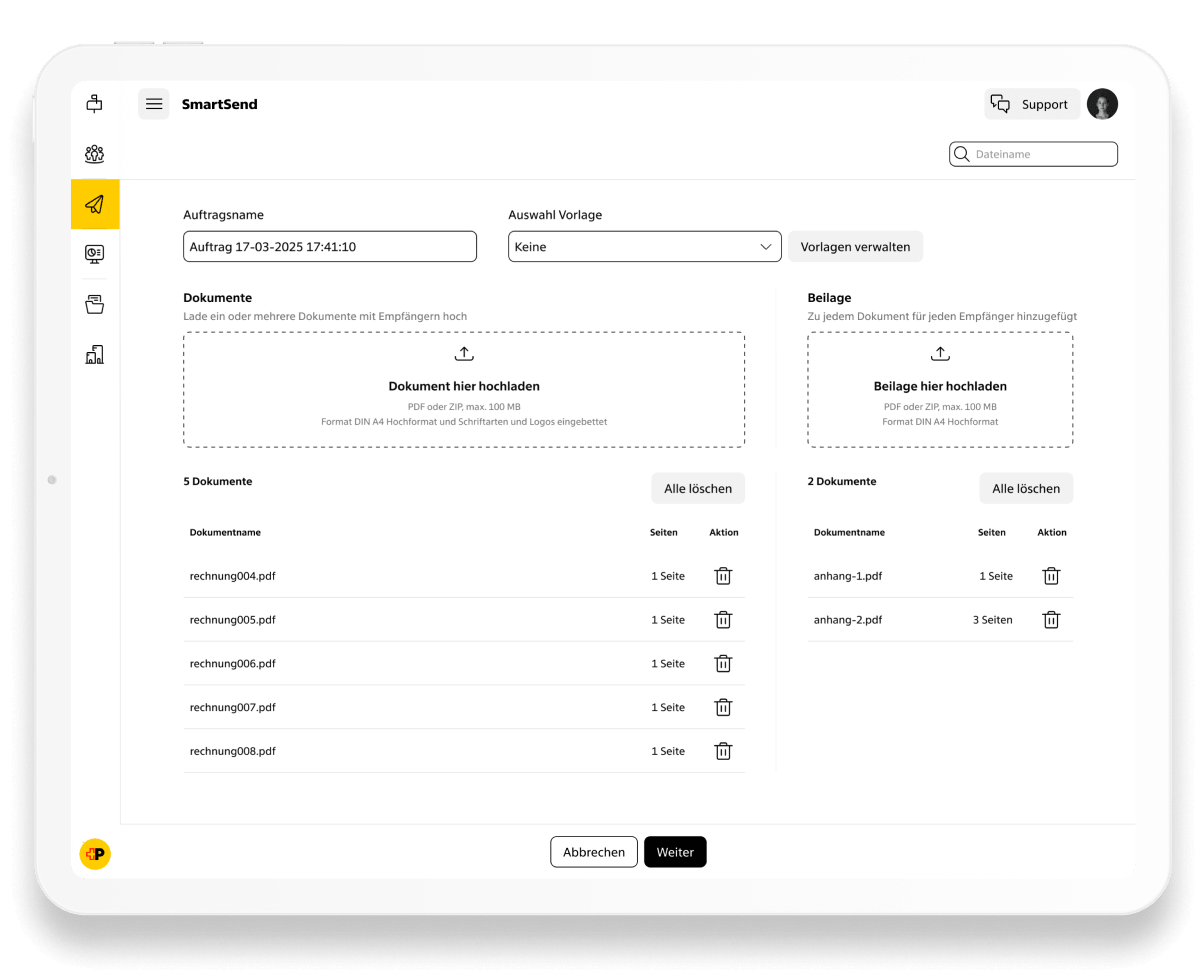 SmartSend - Übersicht