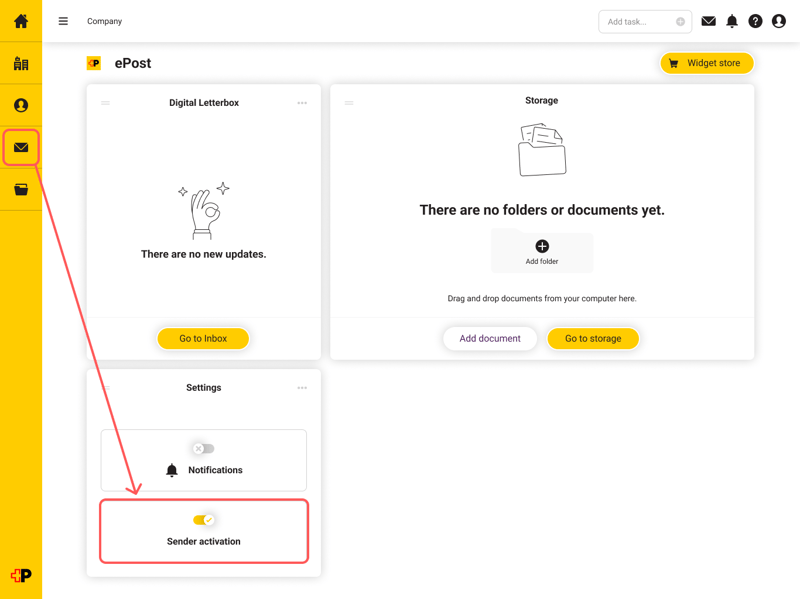 Sender Activation en